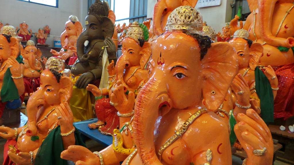 Ganapathi idol in clay- eco friendly