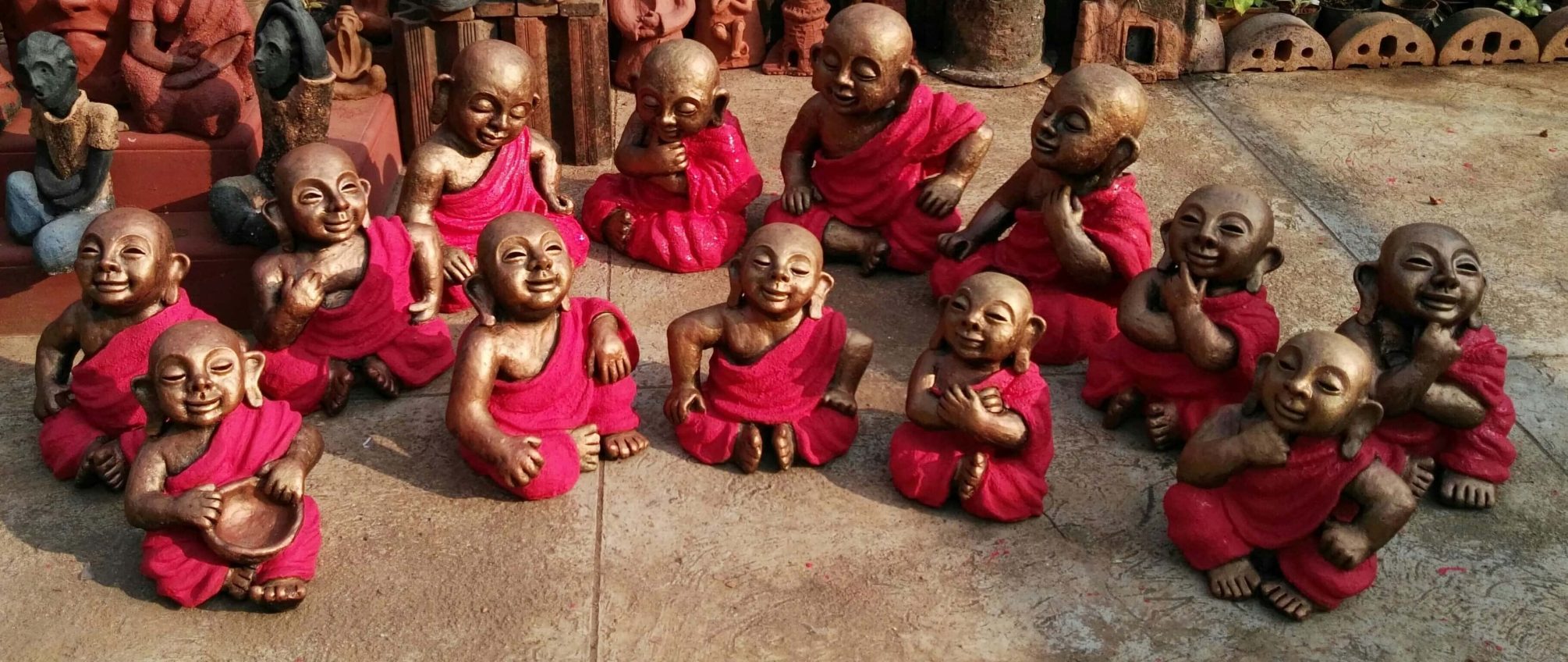 Buddhists Monks in terracotta Venki Palimar