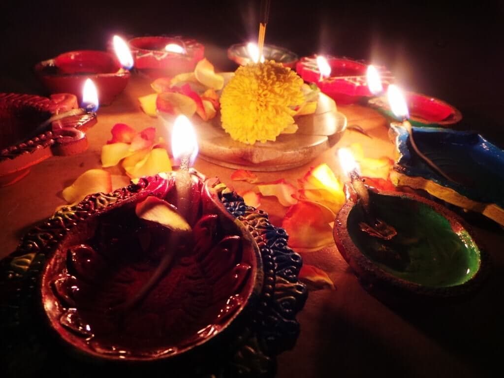 Diwali - Diyas in different shapes and colours